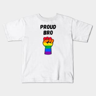 Proud Bro Rainbow Pride T Shirt Design Kids T-Shirt